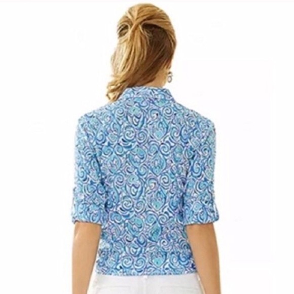 Lilly Pulitzer Chasing Tail Fish Shirt - Picture 2 of 10